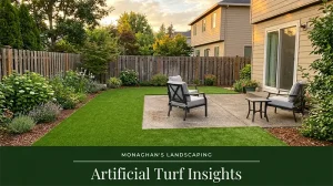 Freshly installed artificial turf at a Gladstone Oregon home