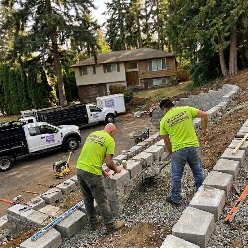 Landscaping project in progress by a landscaper Oregon City, Oregon