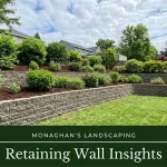 Stone retaining wall in a residential backyard in Portland