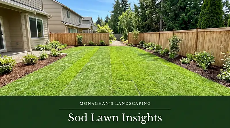 Fresh sod lawn installation at a Beaverton Oregon home