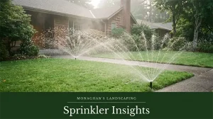 Automatic sprinkler system running in a Lake Oswego Oregon front yard