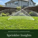 Sprinkler system watering new sod in the Sellwood neighborhood of Portland