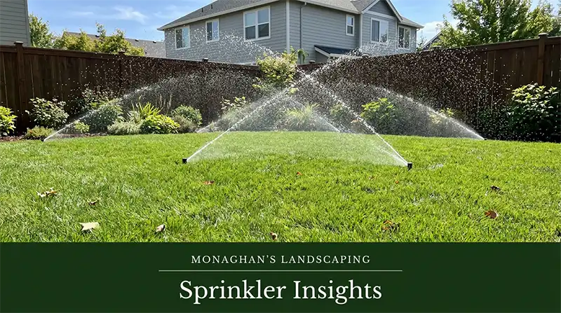 Sprinkler system watering new sod in the Sellwood neighborhood of Portland